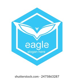 Eagle logo design simple concept Premium Vector