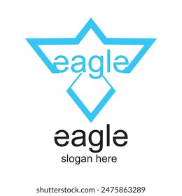 Eagle logo design simple concept Premium Vector