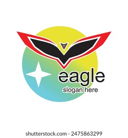 Eagle logo design simple concept Premium Vector