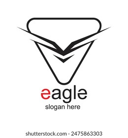 Eagle logo design simple concept Premium Vector