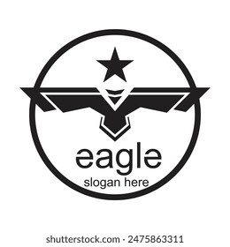 Eagle logo design simple concept Premium Vector