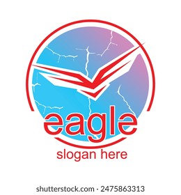 Eagle logo design simple concept Premium Vector