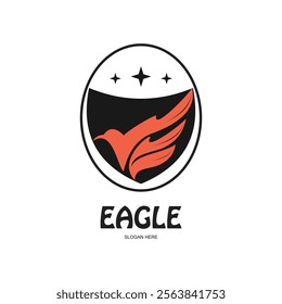 Eagle logo design simple concept Premium Vector