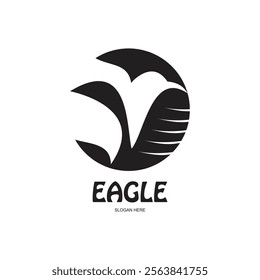 Eagle logo design simple concept Premium Vector