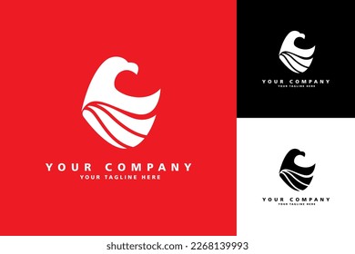 eagle logo design with solid color and wing shape