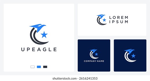 Up eagle logo design template