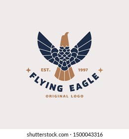 Eagle logo design template. Creative bird logo design inspiration. can be used as symbols, brand identity, company logo, icons, or others. Color and text can be changed according to your need.