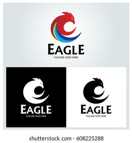 Eagle logo design template. eagle head logo design concept. Vector illustration