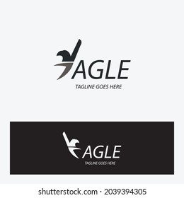 Plantilla de diseño de logotipo de águila. Icono de la letra del águila. Ilustración del vector