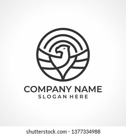 Eagle logo design template. Eagle line logo design concept. Vector illustration