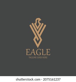 Eagle logo design template. Eagle line logo. Vector illustration
