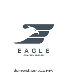 Eagle Logo Design Template Negative Space Concept