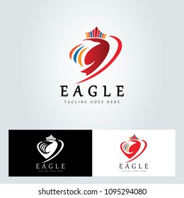Eagle logo design template, Eagle shield logo design concept. Vector illustration