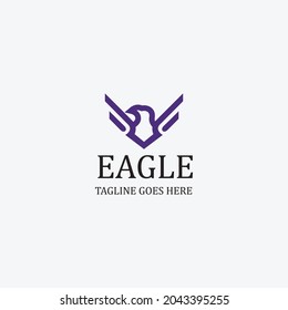 Eagle logo design template. Eagle shield logo. Vector illustration