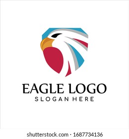 eagle logo design template vector, template Negative space style. Logotype concept icon. Eagle logo design inspiration. 