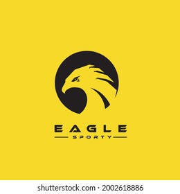 eagle logo design template, with yellow black color