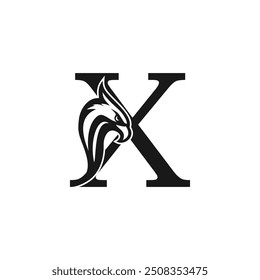 Eagle logo design vector icon with letter concept