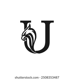 Eagle logo design vector icon with letter concept