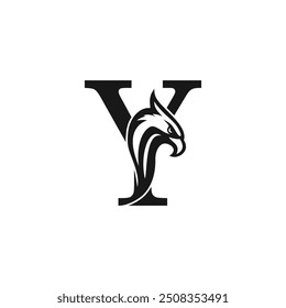 Eagle logo design vector icon with letter concept