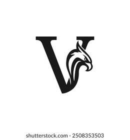 Ícone de vetor de design de logotipo Eagle com conceito de letra
