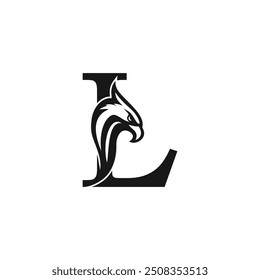 Eagle logo design vector icon with letter concept
