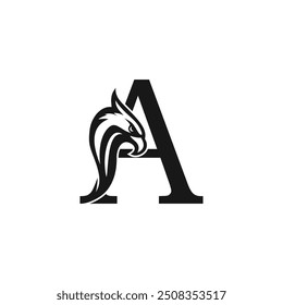 Ícone de vetor de design de logotipo Eagle com conceito de letra