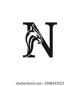Ícone de vetor de design de logotipo Eagle com conceito de letra