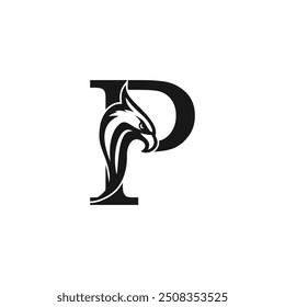 Eagle logo design vector icon with letter concept