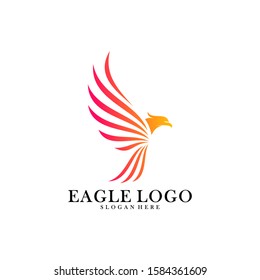 Eagle logo design vector, Phoenix logo concept, Simple Eagle logo template, Icon Symbol, Creative design