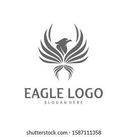 Eagle logo design vector, Phoenix logo concept, Simple Eagle logo template, Icon Symbol, Creative design