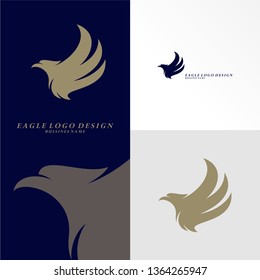Eagle logo design vector. Simple Eagle logo template. Icon Symbol