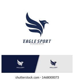 Eagle logo design vector template. Sport Eagle logo concept vector illustration 