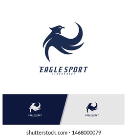 Eagle logo design vector template. Sport Eagle logo concept vector illustration 