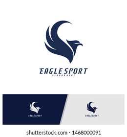 Eagle logo design vector template. Sport Eagle logo concept vector illustration 
