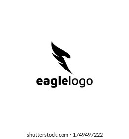 Eagle Logo design vector template negative space. Creative Wild Bird Falcon Hawk Logotype concept icon.