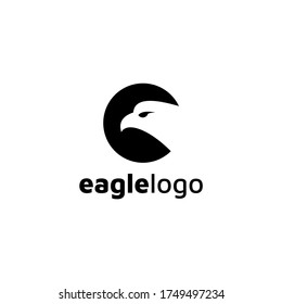 Eagle Logo design vector template negative space. Creative Wild Bird Falcon Hawk Logotype concept icon.