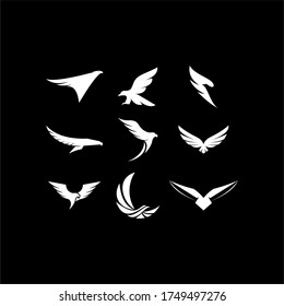 Eagle Logo design vector template negative space. Creative Wild Bird Falcon Hawk Logotype concept icon.