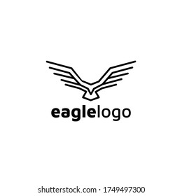 Eagle Logo design vector template negative space. Creative Wild Bird Falcon Hawk Logotype concept icon.