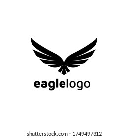 Eagle Logo design vector template negative space. Creative Wild Bird Falcon Hawk Logotype concept icon.