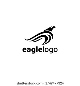 Eagle Logo design vector template negative space. Creative Wild Bird Falcon Hawk Logotype concept icon.