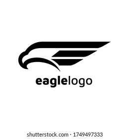 Eagle Logo design vector template negative space. Creative Wild Bird Falcon Hawk Logotype concept icon.