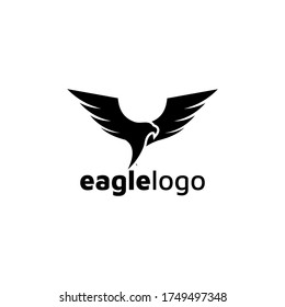 Eagle Logo design vector template negative space. Creative Wild Bird Falcon Hawk Logotype concept icon.