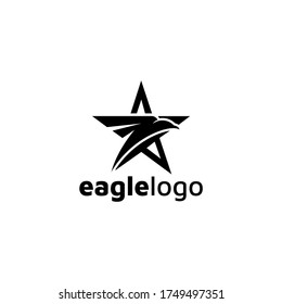 Eagle Logo design vector template negative space. Creative Wild Bird Falcon Hawk Logotype concept icon.