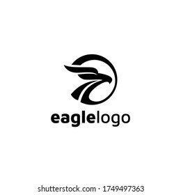 Eagle Logo design vector template negative space. Creative Wild Bird Falcon Hawk Logotype concept icon.