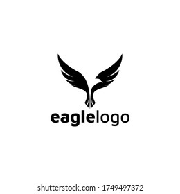 Eagle Logo design vector template negative space. Creative Wild Bird Falcon Hawk Logotype concept icon.