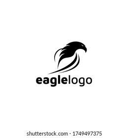 Eagle Logo design vector template negative space. Creative Wild Bird Falcon Hawk Logotype concept icon.