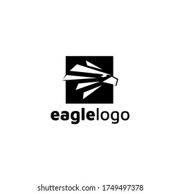 Eagle Logo design vector template negative space. Creative Wild Bird Falcon Hawk Logotype concept icon.