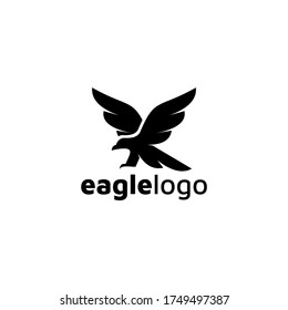 Eagle Logo design vector template negative space. Creative Wild Bird Falcon Hawk Logotype concept icon.