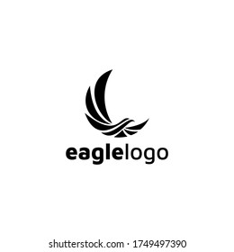 Eagle Logo design vector template negative space. Creative Wild Bird Falcon Hawk Logotype concept icon.