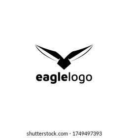 Eagle Logo design vector template negative space. Creative Wild Bird Falcon Hawk Logotype concept icon.